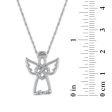 LoveSong 1 10 CTW Diamond Angel Heart 18-inch Pendant in Sterling Silver Cheap