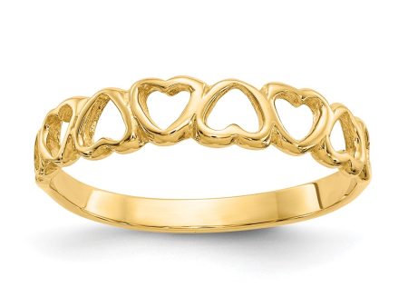 14KT Yellow Gold Heart Ring; Size 5.7 Discount