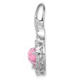 Sterling Silver Cubic Zirconia 27X16MM Heart Pendant. Chain Not Included Hot on Sale