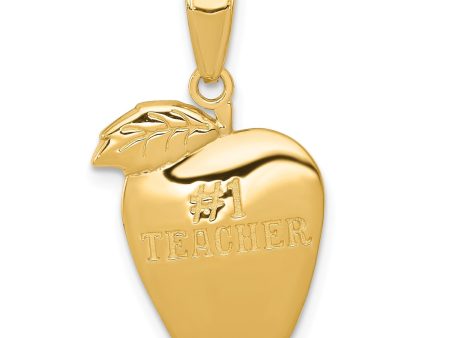 14KT Yellow Gold #1 Teacher Charm. Chain not Included Online