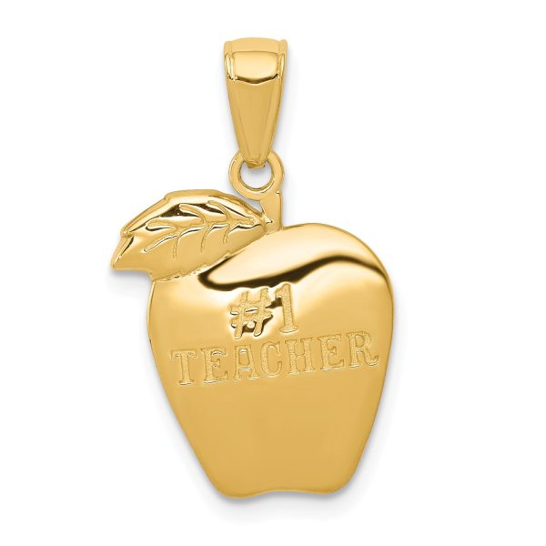 14KT Yellow Gold #1 Teacher Charm. Chain not Included Online