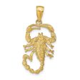 14KT Yellow Gold 30X14MM Scorpion Pendant-Chain Not Included Online Hot Sale