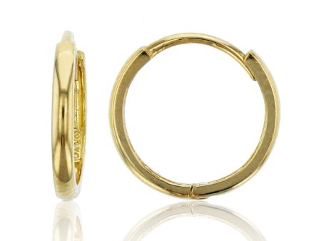 14KT Yellow Gold 14MM Huggie Hoop Earrings Cheap