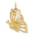 10KT Yellow Gold 25X12MM Diamond-cut Butterfly Pendant. Chain Not Included For Sale