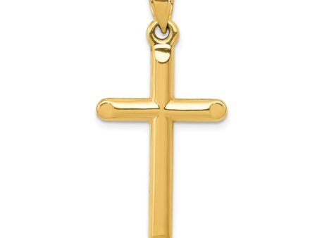 14KT Yellow Gold 35X17MM Three Dimensional Cross Pendant-Chain Not Included Cheap