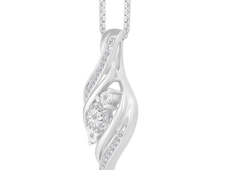 1 10 CTW Diamond Fashion 18-inch Pendant in Sterling Silver Discount