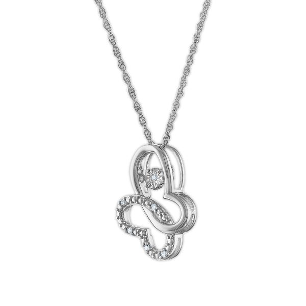 LoveSong 1 20 CTW Diamond Butterfly 18-inch Pendant in Rhodium Plated Sterling Silver Online