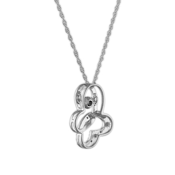 LoveSong 1 20 CTW Diamond Butterfly 18-inch Pendant in Rhodium Plated Sterling Silver Online