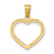 14KT Yellow Gold 21X15MM Diamond-cut Heart Pendant-Chain Not Included For Sale