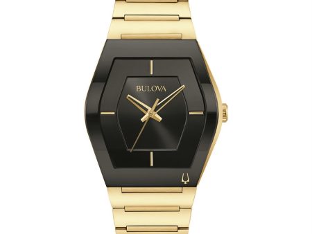 Bulova Watch with 40MM Black Tonneau Dial and Stainless Steel Bracelet. 97A164 Cheap