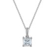 Signature EcoLove 3 4 CTW Lab Grown Diamond Solitaire Princess Cut 18-inch Pendant in 14KT White Gold For Discount