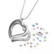 Stainless Steel and Crystals Heart Locket Hot on Sale