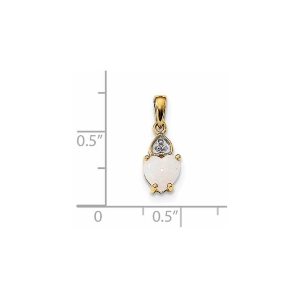 6MM Heart Shape Opal Diamond Accent Pendant-Chain Not Included in 14KT Yellow Gold on Sale