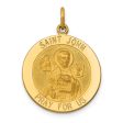 14KT Yellow Gold 27X19MM Medal Saint John Pendant. Chain Not Included Hot on Sale