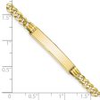 10KT Yellow Gold 7-inch 5.38MM Flat Curb ID Bracelet Discount