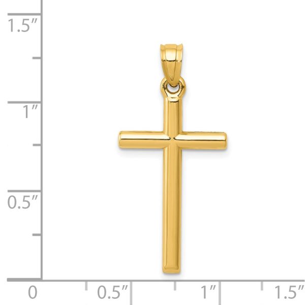 14KT Yellow Gold 31X15MM Three Dimensional Cross Pendant. Chain Not Included Sale