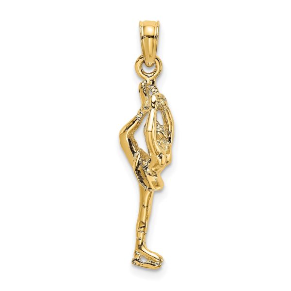 10KT Yellow Gold 21X6MM Three Dimensional Figure Skater Charm For Discount