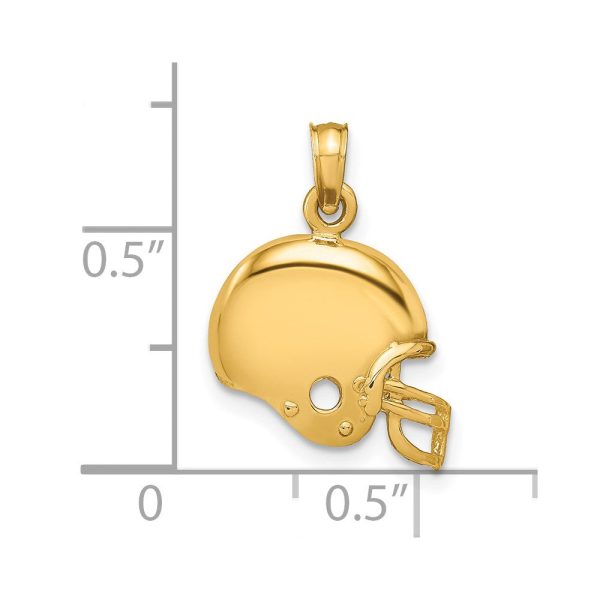 14KT Yellow Gold 20X14MM Football Helmet Pendant. Chain Not Included For Discount