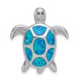 Sterling Silver Opal Turtle Pendant. Chain Not Included For Sale