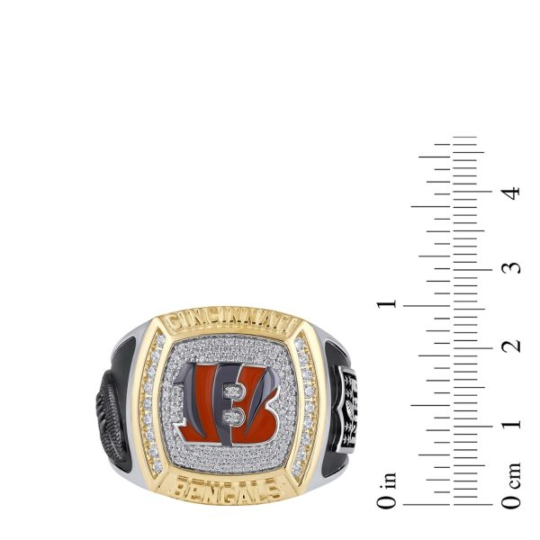 True Fans Fine Jewelry Cincinnati Bengals 1 2 CTW Diamond Ring in Sterling Silver Sale