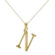 10KT Yellow Gold 18-inch 30MM Initial Pendant; Initial N Sale