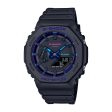 G-Shock with 46X42 MM Black Round Dial Resin Band Strap. GA2100VB-1A Fashion