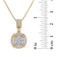 Red Hot Deal   3 4 CTW Diamond Cluster Halo 18-inch Pendant in 10KT White and Yellow Gold Discount