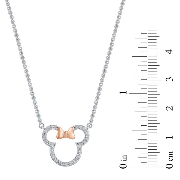 Disney Jewels Diamond Accent Minnie Mouse Pendant in Sterling Silver Hot on Sale