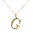 10KT Yellow Gold 18-inch 30MM Initial Pendant; Initial G Hot on Sale