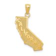 14KT Yellow Gold 25X16MM California State Pendant. Chain Not Included Fashion