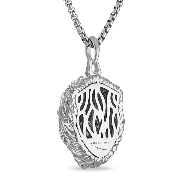 Bulova Marc Anthony Collection Sterling Silver and 1 5 CTW Diamond Lion Pendant For Sale