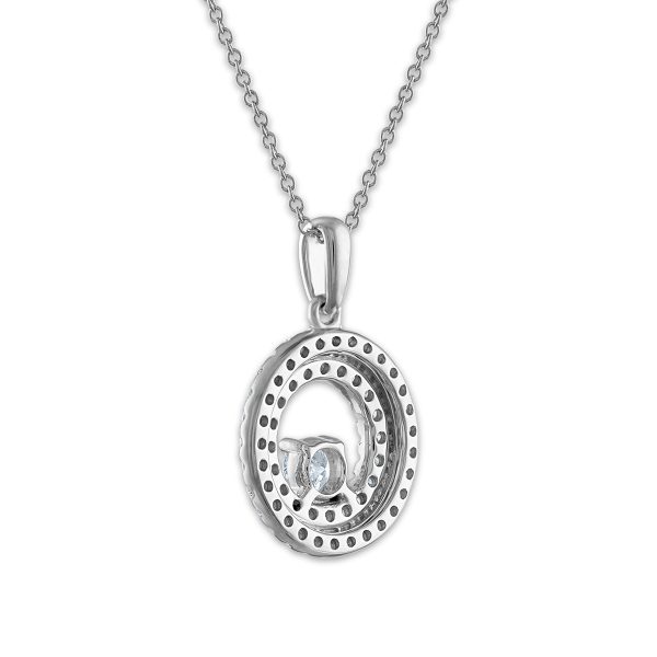 Signature EcoLove 3 4 CTW Lab Grown Diamond Halo Fashion Circle 18-inch Pendant in 14KT White Gold Supply