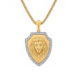 EcoLove 1 3 CTW Lab Grown Diamond Lion Pendant in Gold Plated Sterling Silver on Sale