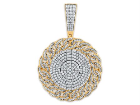 2-1 2 CTW Diamond Miami Cuban Link Medal 18-inch Pendant in 10KT Yellow Gold. Chain not Included Cheap