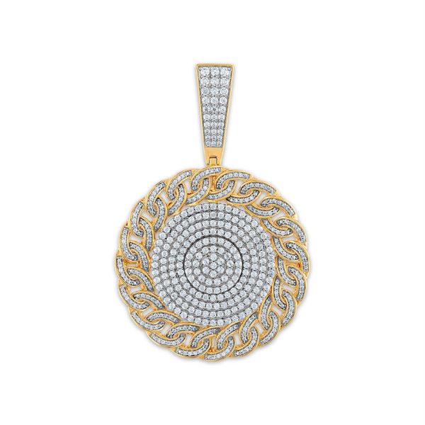 2-1 2 CTW Diamond Miami Cuban Link Medal 18-inch Pendant in 10KT Yellow Gold. Chain not Included Cheap