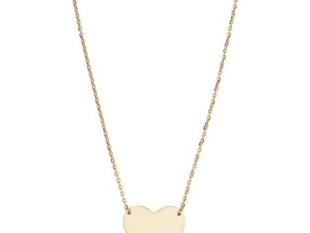 10KT Yellow Gold 18-inch 14MM Heart Fashion Pendant on Sale