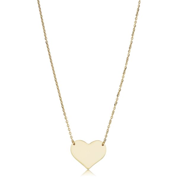 10KT Yellow Gold 18-inch 14MM Heart Fashion Pendant on Sale