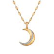 Diamond 18-inch Moon Pendant in 10KT Yellow Gold For Discount