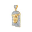 10KT Yellow Gold 3 CTW Diamond 50X22MM Jesus Christ Pendant. Chain Not Included Hot on Sale