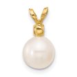 6X7MM Round Pearl and Blue Topaz Pendant-Chain Not Included in 14KT Yellow Gold Online