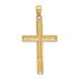 14KT Yellow Gold 40X20MM Cross Pendant-Chain Not Included on Sale