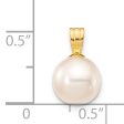 8X9MM Round Pearl Pendant in 14KT Yellow Gold. Chain not Included on Sale