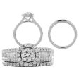 2 CTW Diamond Halo Bridal Set Ring in 14KT White Gold Online now