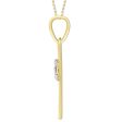 10KT Yellow Gold Diamond Accent 18-inch Infinity Cross Pendant For Sale