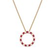 2MM Round Ruby and Opal 18-inch Circle Pendant in Yellow Gold Plated Sterling Silver For Cheap