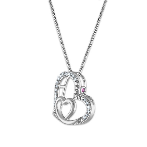 LoveSong 1 14 CTW Diamond Heart 18-inch Pendant in Rhodium Plated Sterling Silver Fashion