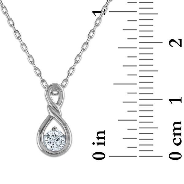 LoveSong EcoLove 1 4 CTW Lab Grown Diamond Infinity 18-inch Pendant in 10KT White Gold For Cheap