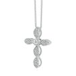 1 10 CTW Diamond Cross 18-inch Pendant in Sterling Silver Online now