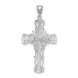 14KT White Gold 36X19MM Cross Pendant-Chain Not Included on Sale