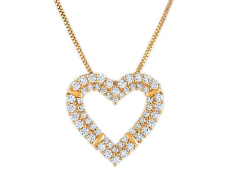 EcoLove 1 CTW Lab Grown Diamond Heart 18-inch Pendant in 10KT Yellow Gold Cheap